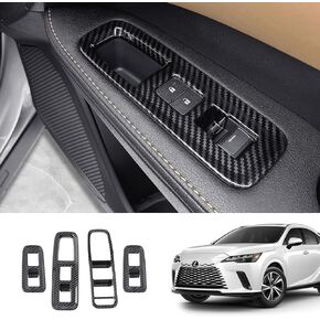 Dragon Art Compatible with Lexus RX 2023 2024 RX350 RX350h RX500h Door Handles, Glass Lift Switch armrests, Switch Cover Interior Decorative Accessories (Door Lift armrests, Carbon Fiber)