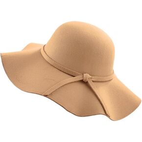 الكاكي واسعة حافة مرن قبعة لباد خمر الرامي فيدوراس القبعات موضة طوي المرأة الخريف الشتاء قبعة للاستخدام اليومي للحفلات in Kuwait