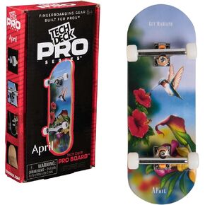 TECH DECK, April Pro Series Finger Board with Storage Display, Built for Pros; Authentic Mini Skateboards, Kids Toys for Ages 6 and up