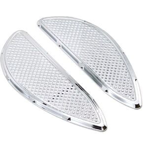 1 Pair Harley Driver Floorboard Insert Front Floorboards for Touring Electra Glide Road King Road Glide Street Glide Tri Glide 1986-2023, FLD 2012-2016 (Chrome)