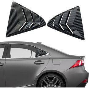 for Lexus IS300 IS2500 IS200T 2013 2014 2015 2016 20217 2018 2019 Exterior Accessories Sporty Car Rear Side ABS Window Louvers Air Vent Scoop Shades Cover Trim Blinds 2PCS(Carbon Fiber)