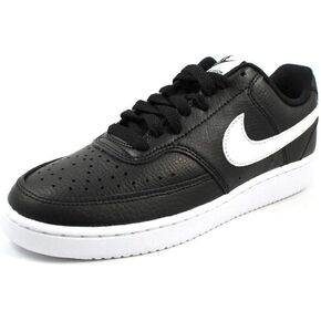 Nike Women's Court Vision Low Sneaker, Black/White, 5.5 Regular US
