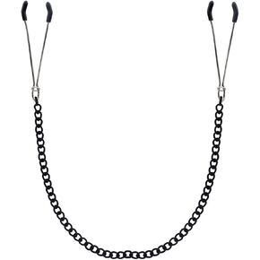 Long Body Clamp with Chain for Women Adjustable Stainless Steel Non Piercing Pressure Clip Nipple Ring Faux Body Piercing Jewelry