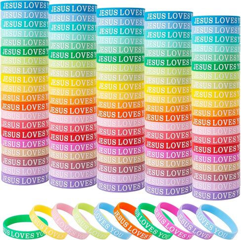 20 Pieces Jesus Loves You Silicone Wristbands Colorful Rubber Bracelets Motivational Rubber Wristbands Christian Bracelets Silicone Inspirational Bracelets for Men Women Party Favors ( Fresh Colors) in Saudi Arabia