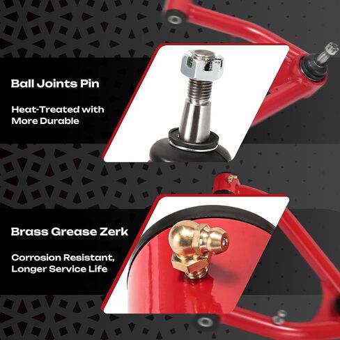 Front Upper Control Arms for 2007-2018 Chevy Silverado 1500, 2-4" Lift Adjustable Control Arm with Ball Joint, AUSUM MOTOR Suspension Control Arm Kit OEM Replacement (2PCS) Red in Saudi Arabia