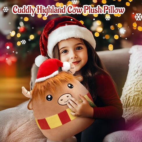WEWILL 12 ''عيد الميلاد المرتفعات البقرة لينة وسائد فخمة عيد الميلاد المرتفعات البقرة محشوة الحيوان هدايا للطفل أطفال بنين الفتيات in Kuwait