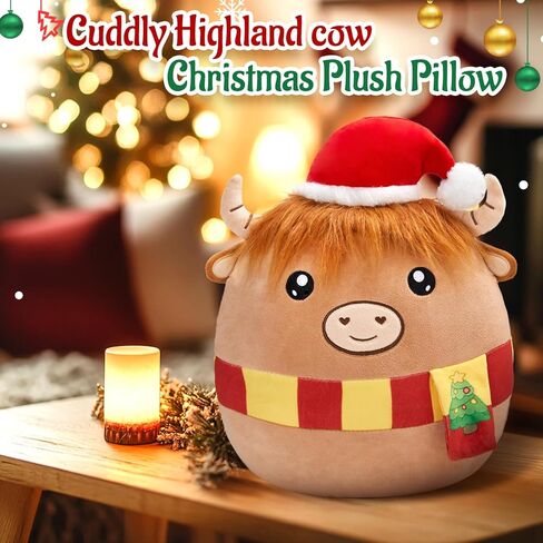 WEWILL 12 ''عيد الميلاد المرتفعات البقرة لينة وسائد فخمة عيد الميلاد المرتفعات البقرة محشوة الحيوان هدايا للطفل أطفال بنين الفتيات in Kuwait