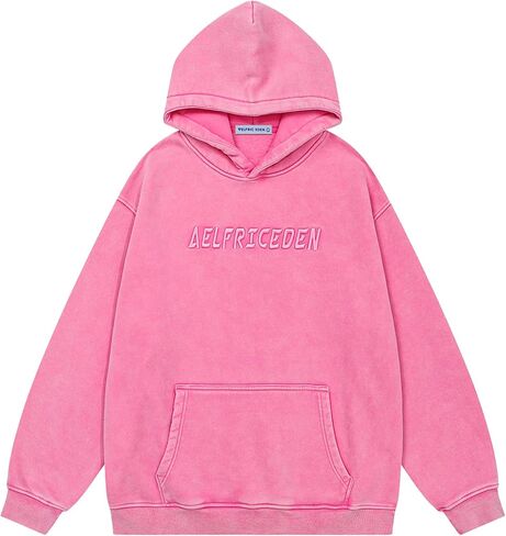 Aelfric Eden Mens Hoodies Oversized Vintage Acid Wash Hoodie Heavyweight Cotton Fleece Hoodies Hooded Sweatshirt Streetwear in Saudi Arabia