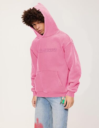 Aelfric Eden Mens Hoodies Oversized Vintage Acid Wash Hoodie Heavyweight Cotton Fleece Hoodies Hooded Sweatshirt Streetwear in Saudi Arabia
