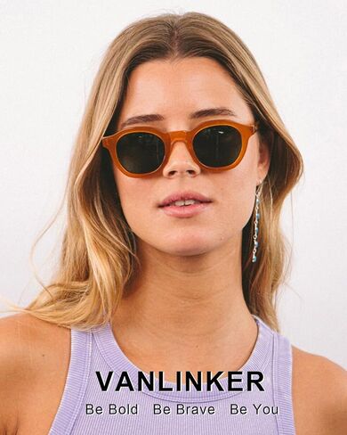 VANLINKER Retro Round Sunglasses for Men Women Vintage Circle Shades VL9829 46mm in Saudi Arabia