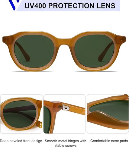 VANLINKER Retro Round Sunglasses for Men Women Vintage Circle Shades VL9829 46mm in Saudi Arabia