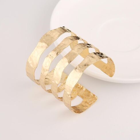 HZMAN Cuff Bracelets for Women Wide Bangle Bracelet Adjustable Open Wrist Cuff Bracelet Jewelry Gift in Saudi Arabia