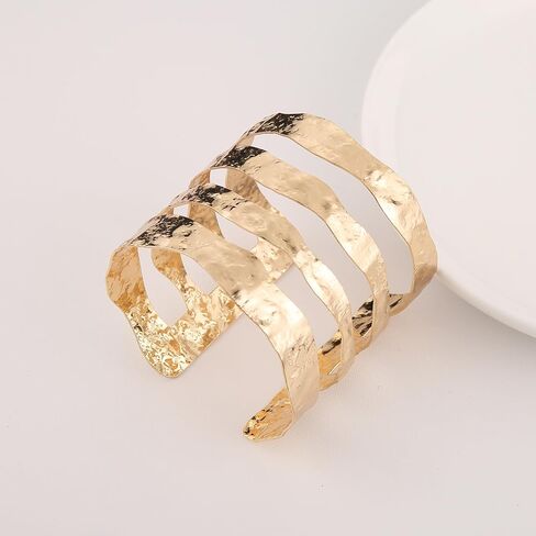 HZMAN Cuff Bracelets for Women Wide Bangle Bracelet Adjustable Open Wrist Cuff Bracelet Jewelry Gift in Saudi Arabia