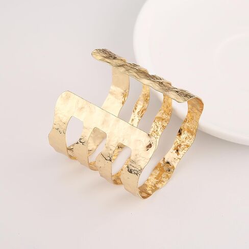 HZMAN Cuff Bracelets for Women Wide Bangle Bracelet Adjustable Open Wrist Cuff Bracelet Jewelry Gift in Saudi Arabia