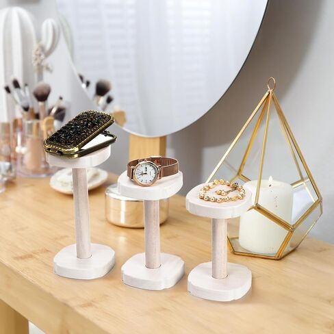 ZEAYEA 6 قطع حامل تصوير مجوهرات، حامل عرض مجوهرات خشبي، حامل عرض قاعدة عرض للمنزل، المتاجر، حامل عرض البيع بالتجزئة لعرض وتصوير ساعة المجوهرات in Kuwait