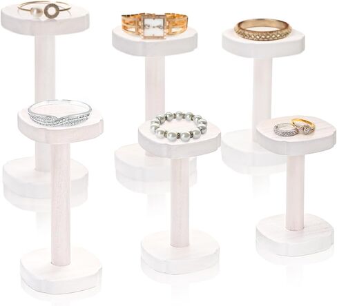 ZEAYEA 6 قطع حامل تصوير مجوهرات، حامل عرض مجوهرات خشبي، حامل عرض قاعدة عرض للمنزل، المتاجر، حامل عرض البيع بالتجزئة لعرض وتصوير ساعة المجوهرات in Kuwait