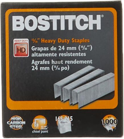 Bostitch Heavy Duty Staples, 165-215 Sheets, 15/16 Inch (24mm) Leg, 1,000 Per Box (SB3515/16HC-1M) in Saudi Arabia
