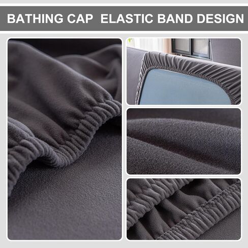 أغطية وسائد الأريكة أغطية وسائد أريكة من نسيج Dralon أكثر سمكًا ونعومة، أغطية مقاعد أريكة كبيرة قابلة للتمدد للغاية أغطية أريكة للأريكة المقسمة (3 قطع، رمادي) in Kuwait