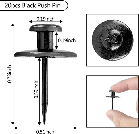 مجموعة تعليق الصور، دبابيس الدفع، شماعات الصور، مسامير إبهام مزدوجة الرأس لخطافات الحائط للتعليق، أظافر لتعليق الصور، مسامير إبهام لملصقات الحائط الجاف، 20 حزمة، أسود in Kuwait