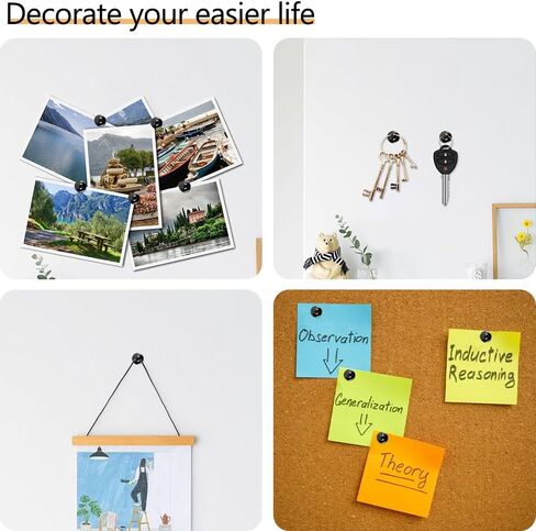 مجموعة تعليق الصور، دبابيس الدفع، شماعات الصور، مسامير إبهام مزدوجة الرأس لخطافات الحائط للتعليق، أظافر لتعليق الصور، مسامير إبهام لملصقات الحائط الجاف، 20 حزمة، أسود in Kuwait