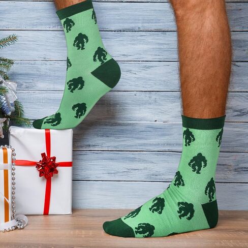 Haysandy 6 Pairs Sasquatch Lover Socks Novelty Crew Socks Gifts for Women Men Ideas Family Friends Funny Hide and Seek Christmas Xmas Stuff Gifts in Saudi Arabia