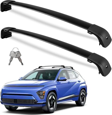 Roof Rack Cross Bars 220lbs Compatible with Hyundai Kona & Kona Electric 2024 2025,Heavy Duty Aluminum Lockable Roof Rails Crossbars Black Rooftop Cargo Carrier Luggage in Saudi Arabia