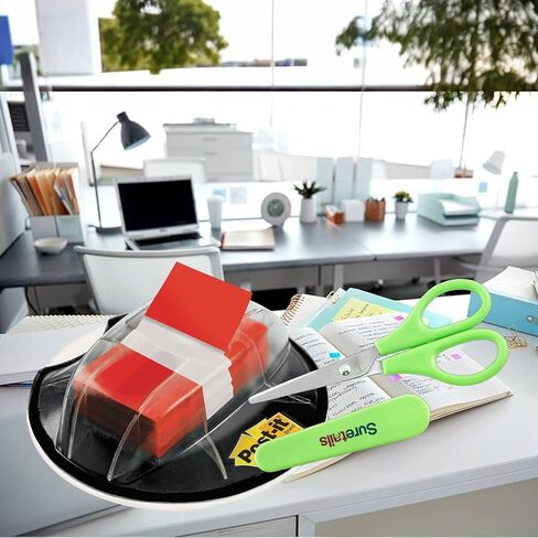 أعلام الملاحظات اللاصقة Post-It Post-It، باللون الأحمر - موزع الملاحظات اللاصقة للمكتب مع حزمة من الأعلام اللاصقة | مزودة بمقص ورقي - أحمر نابض بالحياة قابل للإزالة، بعرض 2.54 سم، موزع بمقبض مكتب ~ [عبوة من قطعتين] in Saudi Arabia