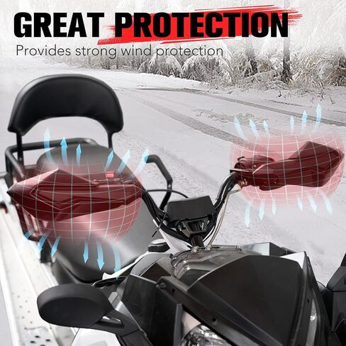 A & UTV PRO Snowmobile Hand Guards with Mounting Brackets, Handguards Protector Wind Air Deflector with Straight Bar Mount for Polaris Snowmobile Accessories, Replace OEM#2879193, 2880939, Black, 2PCS in Saudi Arabia