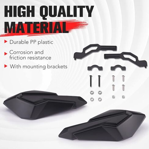 A & UTV PRO Snowmobile Hand Guards with Mounting Brackets, Handguards Protector Wind Air Deflector with Straight Bar Mount for Polaris Snowmobile Accessories, Replace OEM#2879193, 2880939, Black, 2PCS in Saudi Arabia