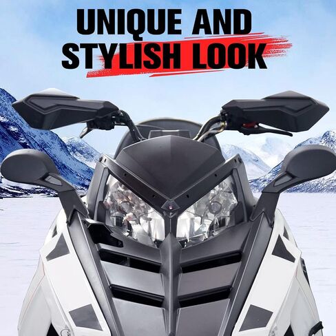A & UTV PRO Snowmobile Hand Guards with Mounting Brackets, Handguards Protector Wind Air Deflector with Straight Bar Mount for Polaris Snowmobile Accessories, Replace OEM#2879193, 2880939, Black, 2PCS in Saudi Arabia