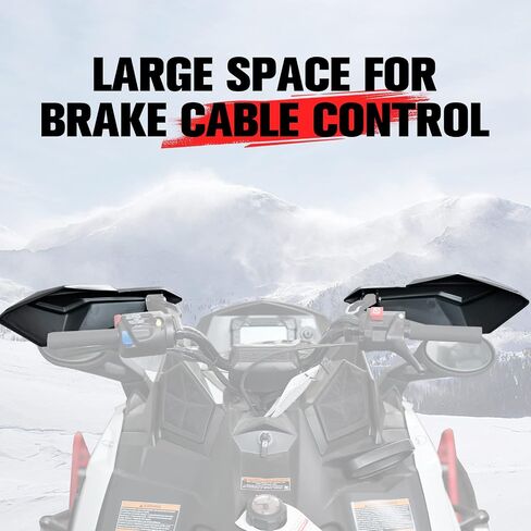 A & UTV PRO Snowmobile Hand Guards with Mounting Brackets, Handguards Protector Wind Air Deflector with Straight Bar Mount for Polaris Snowmobile Accessories, Replace OEM#2879193, 2880939, Black, 2PCS in Saudi Arabia