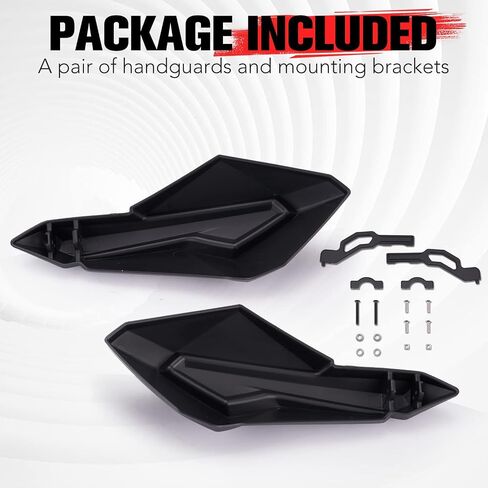 A & UTV PRO Snowmobile Hand Guards with Mounting Brackets, Handguards Protector Wind Air Deflector with Straight Bar Mount for Polaris Snowmobile Accessories, Replace OEM#2879193, 2880939, Black, 2PCS in Saudi Arabia