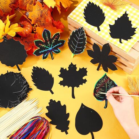 Hollowfly 80 Pcs Turkey Scratch Cards for Boys Girls Colorful Thanksgiving Party Supplies Fall DIY Crafts for Classroom Thanksgiving Harvest Party Art Project Activity in Kuwait