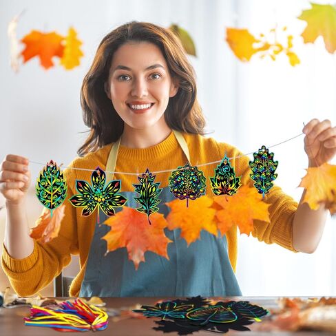 Hollowfly 80 Pcs Turkey Scratch Cards for Boys Girls Colorful Thanksgiving Party Supplies Fall DIY Crafts for Classroom Thanksgiving Harvest Party Art Project Activity in Kuwait