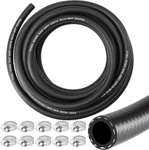 1/4 inch ID Fuel Line Hose 25FT NBR Rubber Push Lock Gas Hose High Pressure 300PSI for Automotive Fuel Systems Engines in Kuwait