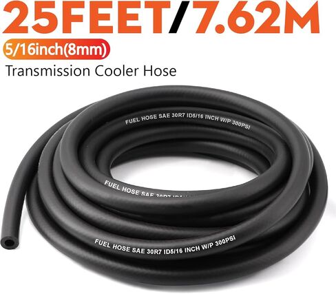 1/4 inch ID Fuel Line Hose 25FT NBR Rubber Push Lock Gas Hose High Pressure 300PSI for Automotive Fuel Systems Engines in Kuwait