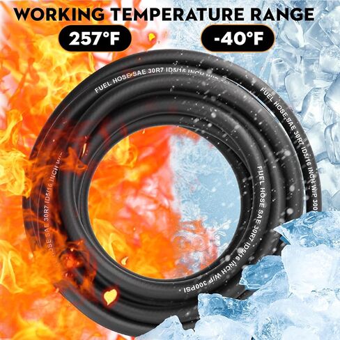 1/4 inch ID Fuel Line Hose 25FT NBR Rubber Push Lock Gas Hose High Pressure 300PSI for Automotive Fuel Systems Engines in Kuwait