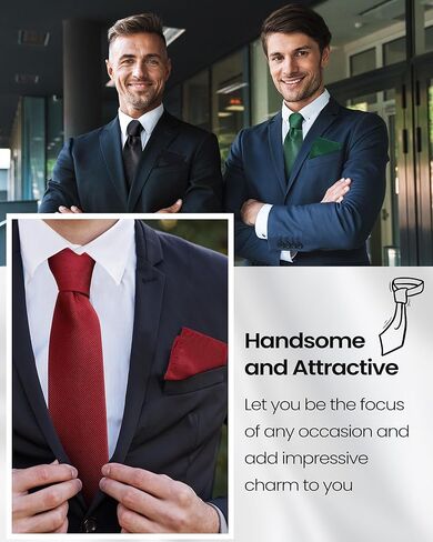 4 مجموعات من ربطات العنق الرسمية بلون واحد ومربع جيب مع أزرار أكمام ومشابك ربطات عنق رسمية للأعمال من الساتان للرجال in Kuwait