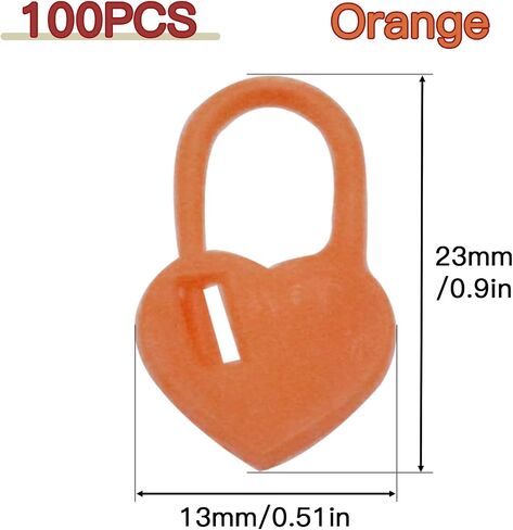 Joyangy 100 Pcs Plastic Knitting Stitch Markers, Heart Shaped Locking Crochet Stitch Markers Clips, Sewing Pins for Knitting, Crocheting, DIY Craft Projects, Orange in Saudi Arabia
