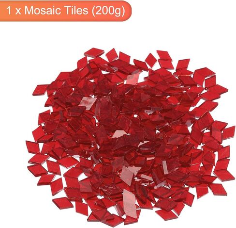 MECCANIXITY 200g Mosaic Tiles Rhombus Shape Glass Mosaic Tiles Stained Mosaic Glass Pieces for Home Decoration Art Crafts DIY Projects Orange Red in Saudi Arabia