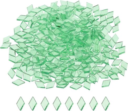 MECCANIXITY 200g Mosaic Tiles Rhombus Shape Glass Mosaic Tiles Stained Mosaic Glass Pieces for Home Decoration Art Crafts DIY Projects Orange Red in Saudi Arabia