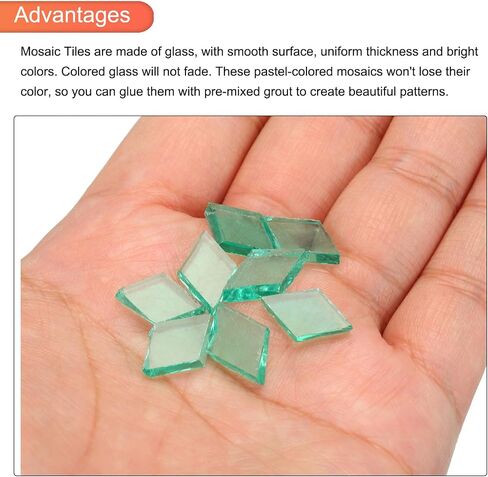 MECCANIXITY 200g Mosaic Tiles Rhombus Shape Glass Mosaic Tiles Stained Mosaic Glass Pieces for Home Decoration Art Crafts DIY Projects Orange Red in Saudi Arabia