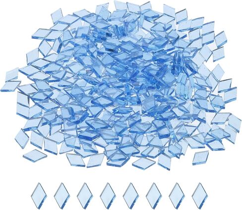 MECCANIXITY 200g Mosaic Tiles Rhombus Shape Glass Mosaic Tiles Stained Mosaic Glass Pieces for Home Decoration Art Crafts DIY Projects Orange Red in Saudi Arabia