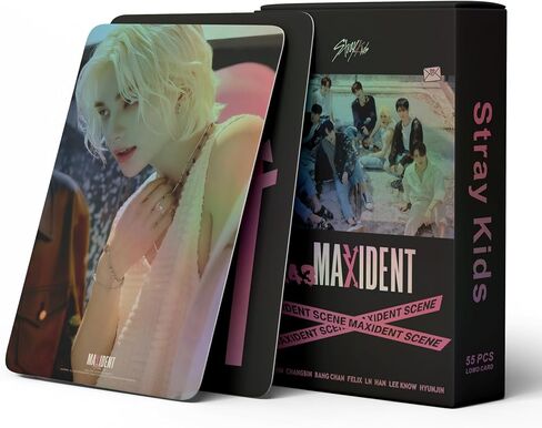 بطاقة صور Stray Kids 55 قطعة من بطاقات MAXIDENT KPOP Stray Kids LOMO، ألبوم صور هدية لمحبي الأطفال الضالين Daugher، وردي، 3rd-SK in Saudi Arabia