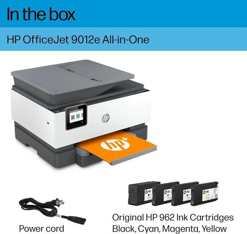 HP OfficeJet 9012e الكل في واحد طابعة نافثة للحبر ملونة ناسخة ناسخة فاكس مع طابعات كمبيوتر محمولة بالحبر الفوري لمدة 6 أشهر للاستخدام المنزلي والمكتب والطباعة على الوجهين واي فاي 1G5L4A (تم تجديد قسط) in Saudi Arabia