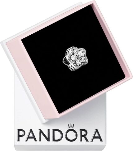 PANDORA Sparkling Snowflake Pavé Charm - سحر سوار PANDORA لأساور لحظات PANDORA - مجوهرات نسائية مذهلة - هدية للنساء - مصنوعة من الفضة الاسترليني والزركونيا المكعبة، مع صندوق هدايا in Saudi Arabia