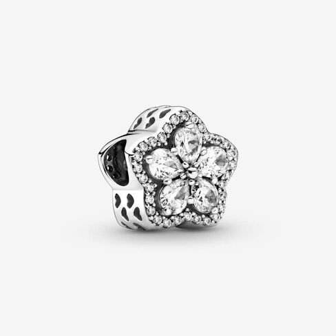 PANDORA Sparkling Snowflake Pavé Charm - سحر سوار PANDORA لأساور لحظات PANDORA - مجوهرات نسائية مذهلة - هدية للنساء - مصنوعة من الفضة الاسترليني والزركونيا المكعبة، مع صندوق هدايا in Saudi Arabia