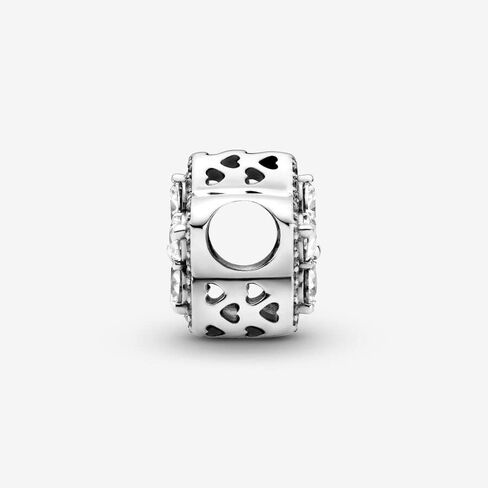 PANDORA Sparkling Snowflake Pavé Charm - سحر سوار PANDORA لأساور لحظات PANDORA - مجوهرات نسائية مذهلة - هدية للنساء - مصنوعة من الفضة الاسترليني والزركونيا المكعبة، مع صندوق هدايا in Saudi Arabia