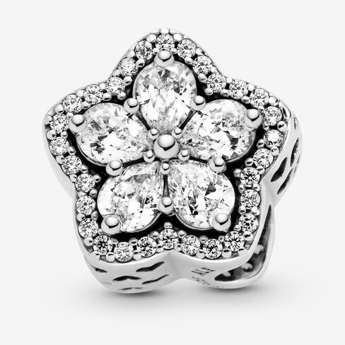 PANDORA Sparkling Snowflake Pavé Charm - سحر سوار PANDORA لأساور لحظات PANDORA - مجوهرات نسائية مذهلة - هدية للنساء - مصنوعة من الفضة الاسترليني والزركونيا المكعبة، مع صندوق هدايا in Saudi Arabia