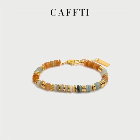 Natural Gemstone Bracelet for Women Healing Crystal Stone Flat Bead Bracelet Handmade 8 Inch Bracelet Jewelry in Saudi Arabia